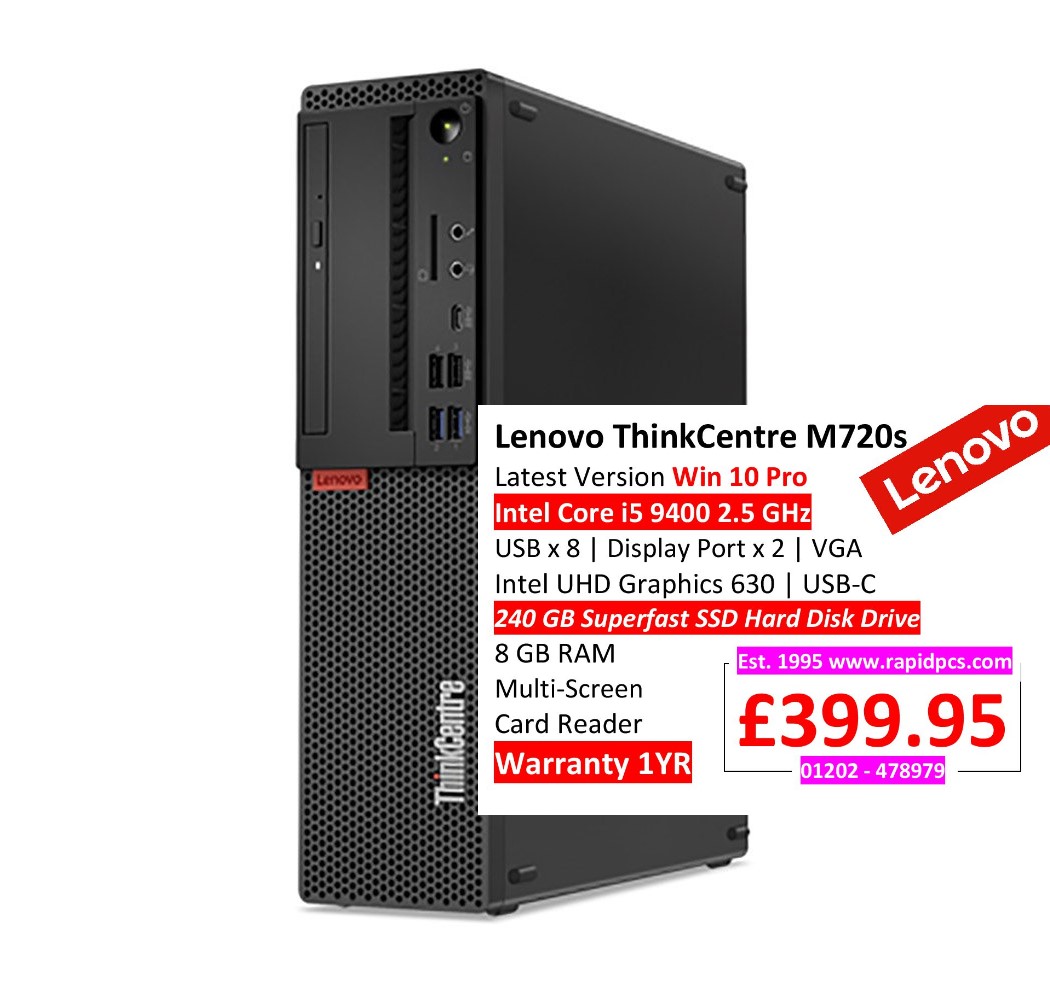 Lenovo ThinkCentre M720s i5 9400 | Rapid PCs